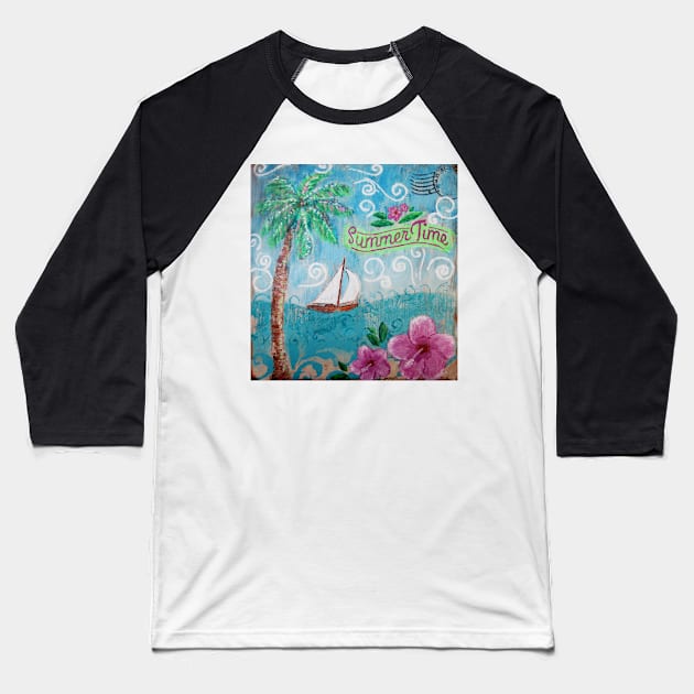 Summertime by Jan Marvin Baseball T-Shirt by janmarvin